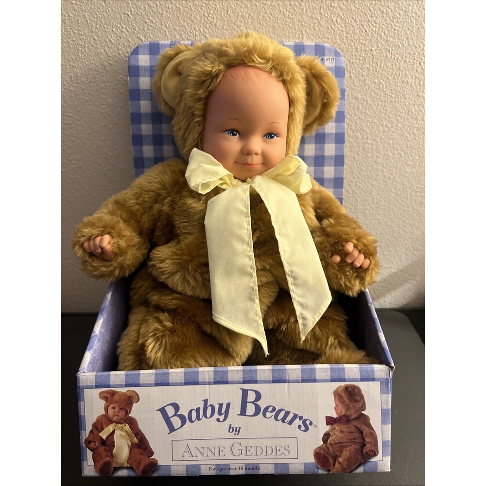 VTG 1997 Baby Bears By Anne Geddes NOS Original Box Doll 14" Bindy Blue Eyes
